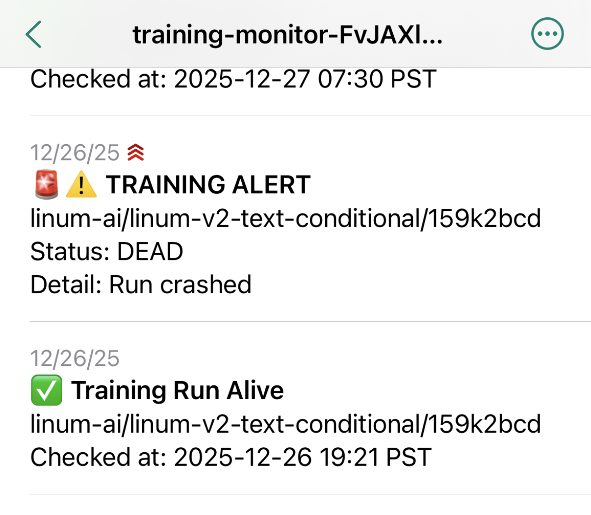 NFTY push notification results