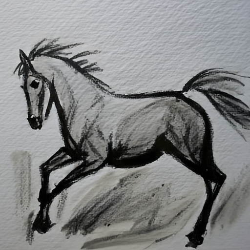 JiT-DDT sample: charcoal galloping horse
