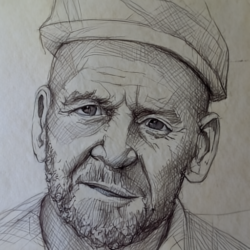 JiT-DDT sample: pencil sketch old man