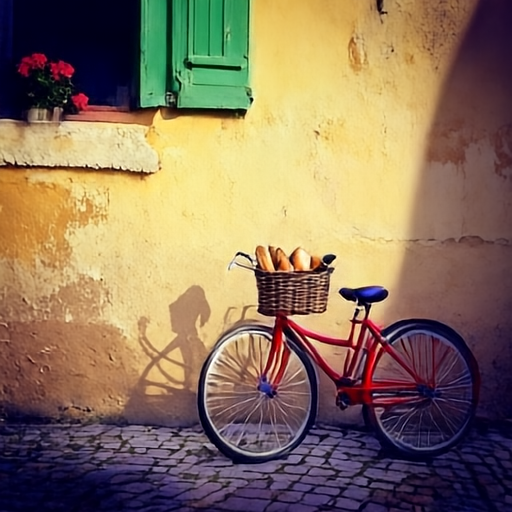 JiT-DDT sample: red bicycle wall