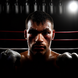 Linum v2 sample: boxer gym portrait