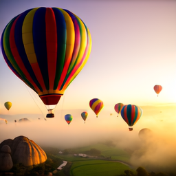 Linum v2 sample: hot air balloons dawn