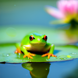 Linum v2 sample: tree frog lily pad