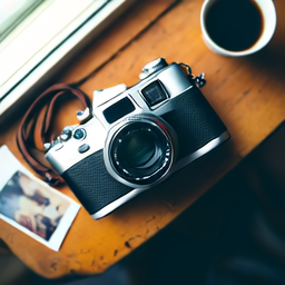 Linum v2 sample: vintage camera desk