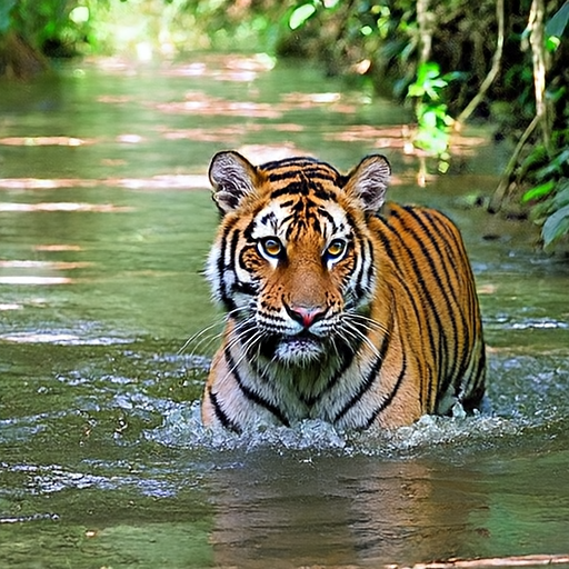 P-JiT sample: bengal tiger river