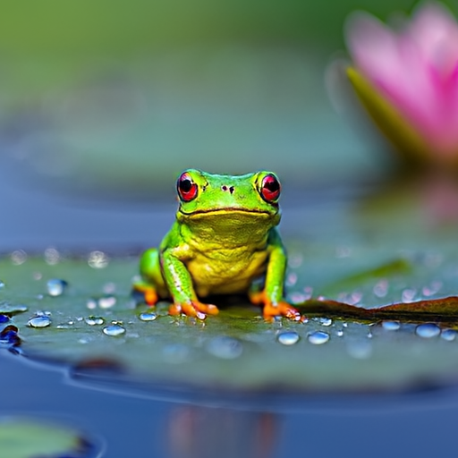 P-JiT sample: tree frog lily pad