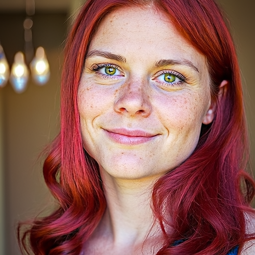 P-JiT sample: woman red hair